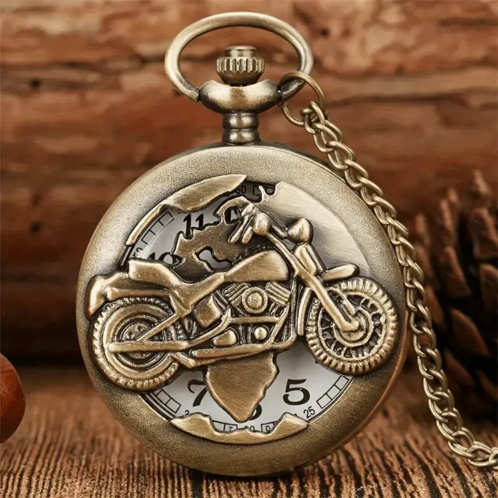 Motorcycle Pocket Watch NEW Gift Biker Bikers Harley Style 3D With Gift Box